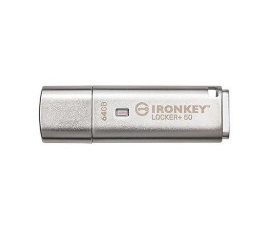 Kingston 64GB IKLP50 IronKey Locker+ 50 AES USB, s 256bitovým šifrovaním
