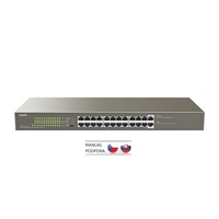 Tenda TEG1124P-24-250W - PoE AT Switch 235Watt, 24xRJ45 Switch s 24x 10/100/1000 Mbps PoE, Kov