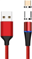 PREMIUMCORD Magnetický nabíjací a dátový kábel micro USB a USB-C 1 m, červený
