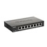 D-Link DGS-1100-08PV2 8-portový gigabitový inteligentný riadený prepínač PoE, rozpočet PoE 64 W, bez ventilátora