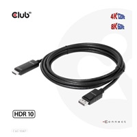 Club3D kábel DP 1.4 na HDMI, 4K120Hz alebo 8K60Hz HDR10, M/M, 3 m