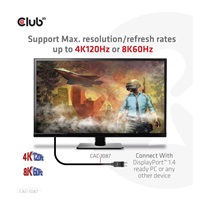 Club3D kábel DP 1.4 na HDMI, 4K120Hz alebo 8K60Hz HDR10, M/M, 3 m
