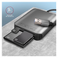 AXAGON CRE-S3, USB-A 3.2 Gen 1 - čítačka kariet SUPERSPEED, 3-slot & lun SD/microSD/CF, podpora UHS-II