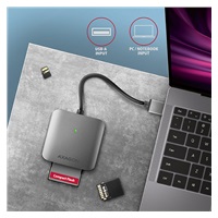 AXAGON CRE-S3, USB-A 3.2 Gen 1 - čítačka kariet SUPERSPEED, 3-slot & lun SD/microSD/CF, podpora UHS-II