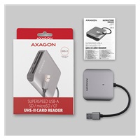 AXAGON CRE-S3, USB-A 3.2 Gen 1 - čítačka kariet SUPERSPEED, 3-slot & lun SD/microSD/CF, podpora UHS-II