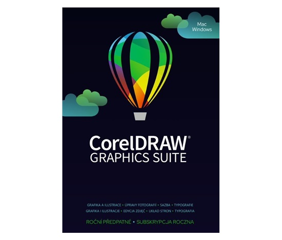 CorelDRAW Graphics Suite 365 dní pronájem licence (Single) ESD EN/DE/FR/BR/ES/IT/NL/CZ/PL