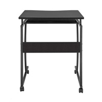 MANHATTAN stůl, s výsuvnou přihrádkou na klávesnici, černá