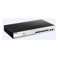 D-Link DGS-1210-10MP 10-portový gigabitový Smart+ PoE switch, 8x GbE PoE+, 2x SFP, PoE 130W, bez ventilátora