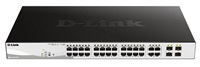 D-Link DGS-1210-24P 28-portový inteligentný PoE switch, 24x GbE PoE+, 4x RJ45/SFP, PoE 193W