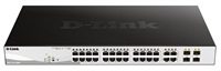 D-Link DGS-1210-28MP 28-portový gigabitový Smart+ PoE switch, 24x GbE PoE+, 4x RJ45/SFP, PoE 370W