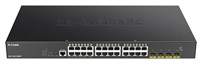 D-Link DGS-1250-28XMP 28-portový gigabitový inteligentný PoE switch, 24x GbE PoE+, 4x SFP+, PoE 370W