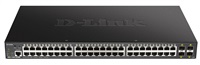 D-Link DGS-1250-52XMP 52-portový gigabitový inteligentný PoE switch, 48x GbE PoE+, 4x SFP+, PoE 370W
