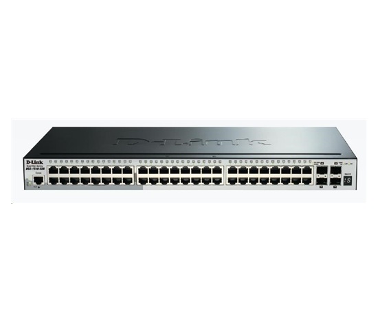 D-Link DGS-1510-52X 52-portový gigabitový stohovateľný inteligentný riadený prepínač, 48x Gigabit RJ45, 4x 10G SFP+