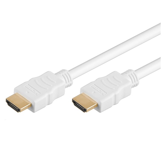 Vysokorýchlostný kábel HDMI + Ethernet PremiumCord, pozlátené konektory, 1.5 m, biela