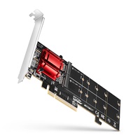 AXAGON PCEM2-ND, PCIe x8 radič - 2x M.2 NVMe M-key slot, RAID, podpora dosiek bez bifurkace, vr. LP