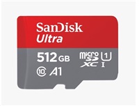 SanDisk MicroSDXC karta 512GB Ultra (150 MB/s, A1 Class 10 UHS-I) + adaptér