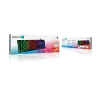 CONNECT IT kancelářská podsvícená klávesnice Chocolate RNBW, CZ + SK verze, černá