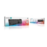CONNECT IT kancelářská podsvícená klávesnice Chocolate WhiteStar, CZ + SK verze, černá