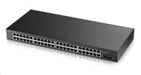 Zyxel GS1900-48 50portový gigabitový webový inteligentný prepínač, 48x gigabitový RJ45, 2x SFP