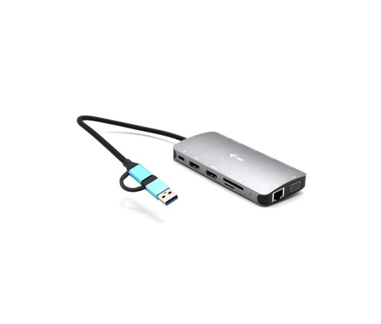 i-tec USB 3.0 USB-C/Thunderbolt 3x Display Metal Nano Dock with LAN, PD 100 W