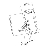 Reflecta TABULA Magnetic - na stenu (+magnet na kov, horná časť./vert, odpojený od siete.plocha, sivá/biela)
