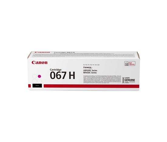 Canon TONER  067H purpurová pro i-SENSYS LBP631Cw, LBP633Cdw, MF651Cw, MF655Cdw, MF657Cdw (2350 str.)