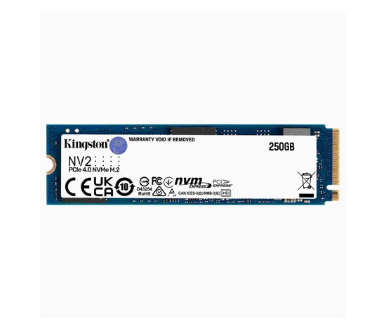 Kingston SSD 250GB NV2 M.2 2280 NVMe™ PCIe Gen (R: 3000MB/s; W:1300MB/s)