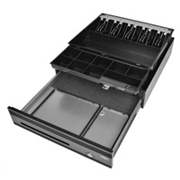 Virtuos pokladní zásuvka C425D-Luxe - kulič. pojezdy, kabel, 9-24V, černá