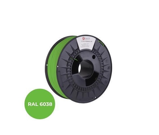 C-TECH Tisková struna (filament) PREMIUM LINE, PETG, luminiscenční zelená, RAL6038, 1,75mm, 1kg