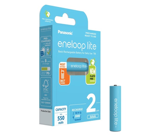 PANASONIC HR03 AAA 4LCCE/2BE ENELOOP LITE N, 550 mAh (Blistr 2ks)