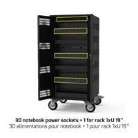 PORT nabíjecí skříňka pro 30 notebooků + 1 Rack U19", černá-béžová