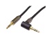 PremiumCord HQ stíněný kabel stereo Jack 3.5mm - Jack 3.5mm zahnutý 90°, 1,5m