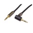 PremiumCord HQ stíněný kabel stereo Jack 3.5mm - Jack 3.5mm zahnutý 90°, 3m