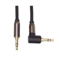 PremiumCord HQ stíněný kabel stereo Jack 3.5mm - Jack 3.5mm zahnutý 90°, 3m