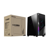 GIGABYTE case AORUS C500 GLASS, bez zdroje, průhledná bočnice, Mid Tower, černá