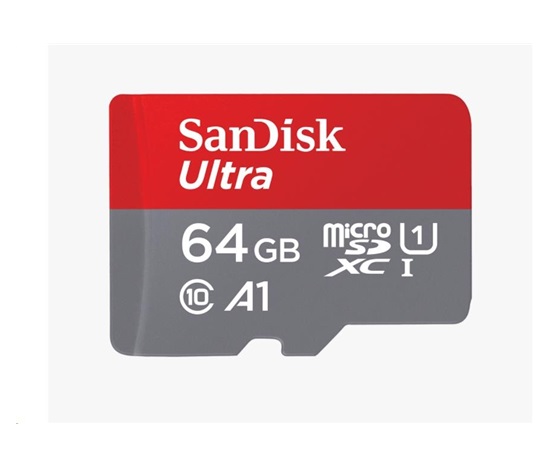 SanDisk MicroSDXC karta 64GB Ultra (140 MB/s, A1 Class 10 UHS-I) + adaptér