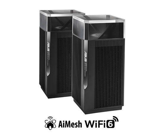 ASUS ZenWiFi Pro ET12 2-pack Wireless AXE11000 Tri-band Mesh WiFi 6E System, 2.5G WAN/LAN