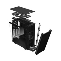 FRACTAL DESIGN skříň Define 7 Compact Black TG light, USB 3.1 Type-C, 2x USB 3.0, bez zdroje, mATX