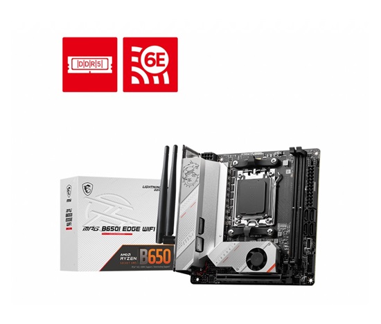 MSI MB Sc AM5 MPG B650I EDGE WIFI, AMD B650, 2xDDR5, 1xHDMI, WI-FI, mini-ITX