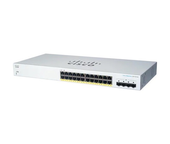 Cisco switch CBS220-24FP-4G (24xGbE,4xSFP,24xPoE+,382W) - REFRESH