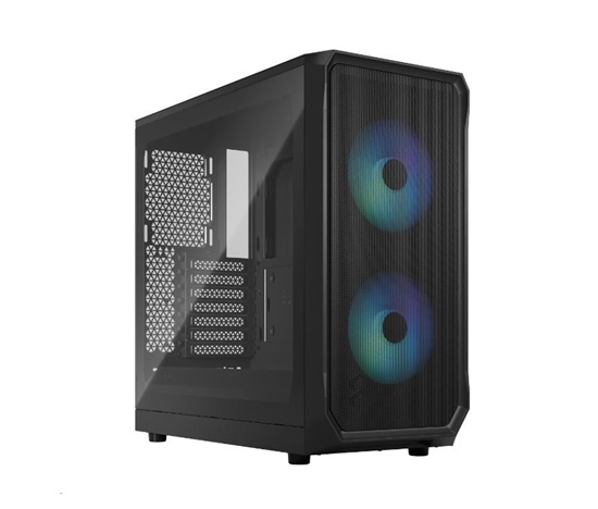 FRACTAL DESIGN skříň Focus 2 RGB Black TG Clear Tint, 2x USB 3.0, bez zdroje, mATX