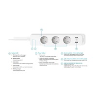 TP-Link Tapo P300(EU) chytrý WiFi prodlužovací kabel (3x230V,2xUSB-A,1xUSB-C,2300W,10A,2,4 GHz,BT)