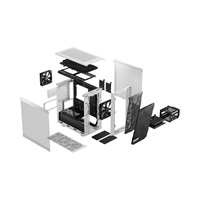 FRACTAL DESIGN skříň Meshify 2 Mini White TG Clear Tint, USB 3.1 Type-C, 2x USB 3.0, bez zdroje, mATX