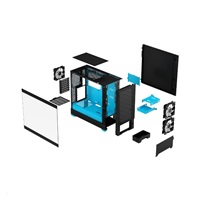 FRACTAL DESIGN skříň Pop Air RGB Cyan Core TG Clear Tint, 2x USB 3.0, bez zdroje, ATX