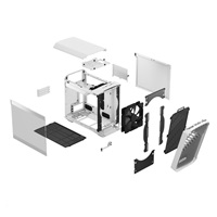 FRACTAL DESIGN skříň Torrent Nano White TG Clear Tint, USB 3.1 Type-C, 2x USB 3.0, bez zdroje, mITX
