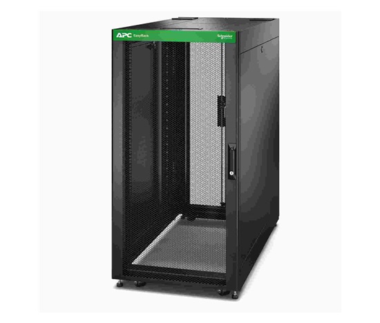 APC Easy Rack 600mm/24U/1200mm, with Roof, Side panel, castors, feet and 4 Brackets, No Bottom, black