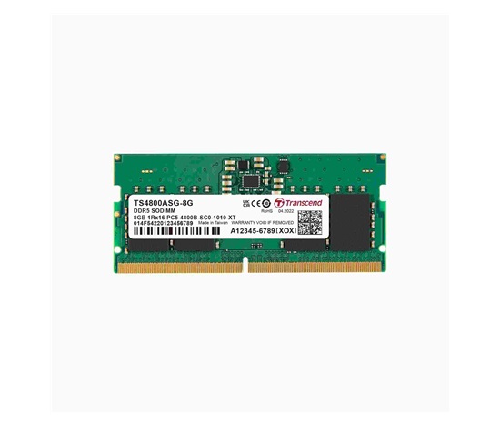 TRANSCEND SODIMM DDR5 8GB 4800MHz JM 1Rx16 1Gx16 CL40 1.1V