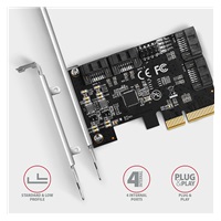 AXAGON PCES-SA4X4, PCIe radič - 4x interný SATA 6G port, ASM1164, SP & LP