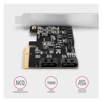 AXAGON PCES-SA4X4, PCIe radič - 4x interný SATA 6G port, ASM1164, SP & LP
