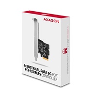 AXAGON PCES-SA4X4, PCIe radič - 4x interný SATA 6G port, ASM1164, SP & LP